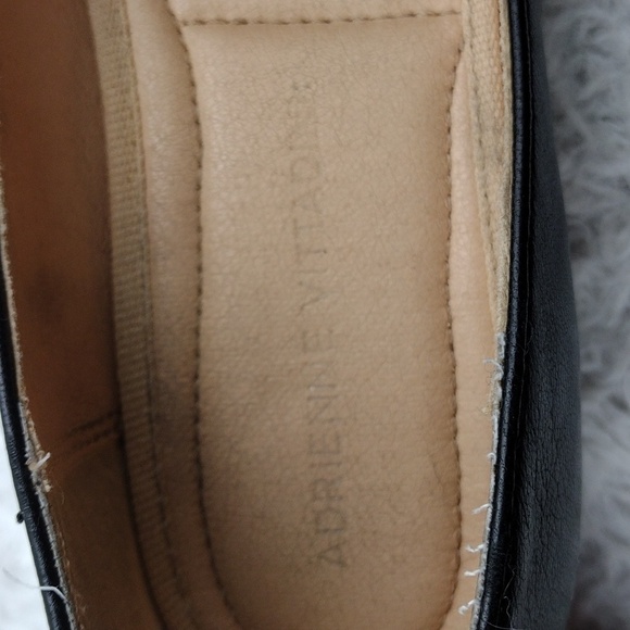 Adrienne Vittadini Saga Black Fine Leather Pointed-Toe Slip On Kitten Heel Pumps - Picture 10 of 16